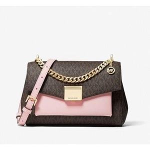 Michael Kors Lita Medium Two-Tone Logo Crossbody Bag